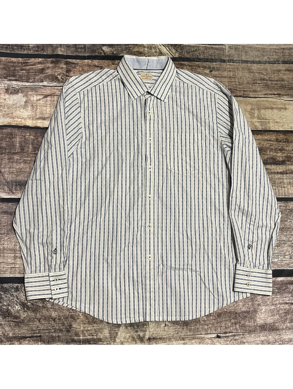 Tommy Bahama Jeans Shirt Mens Large Cotton Striped Long Sleeve